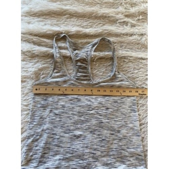 Lululemon Our Sport Tank Tiger Space Dye White Grey Racerback Top Singlet Sz 4 - Picture 8 of 11